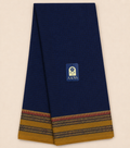 Navy Blue Narayanpet Cotton Saree with Zari Temple Motifs