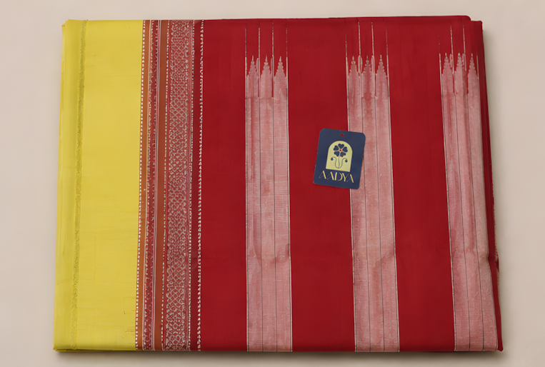 Yellow Ilkal Cotton Saree with Maroon Thread Design Border
