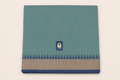 Pista Green Ponduru Khadi Cotton Saree with Gold Zari Border & Blue-Grey Selvage