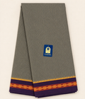 Grey Narayanpet Cotton Saree with Purple Thread-Work Border