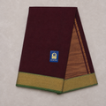 Maroon Mangalgiri Cotton Saree with Contrast Green Zari Border & Zari Lines Pallu