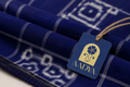 Double Ikat Cotton Saree in Navy Blue with Geometric Motifs