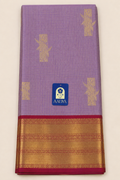 Onion Pink Dharmavaram Silk Saree with Pillar Zari Buttis, Checks & Maroon Gold Zari Border