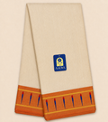 Cream Gadwal Silk Saree with Orange Muniya Design Border & Paithani Thread Pallu