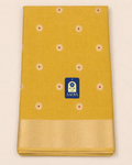 Yellow Chanderi Silk Saree with Meenakari Buttis & Zari Border