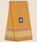 Yellow Puttapaka Ikkat Eri Silk Saree with Zig Zag Design & Red Ikkat Pallu
