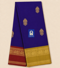 Deep Purple Kanchivaram Silk Saree with Gold Zari Gandaberunda Motifs