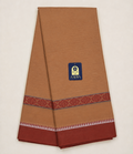 Sandal Narayanpet Cotton Saree with Leaf Border & Green Pallu