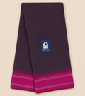 Brown Ponduru Khadi Cotton Saree with Rani Pink Border & Gold-Silver Zari Pallu