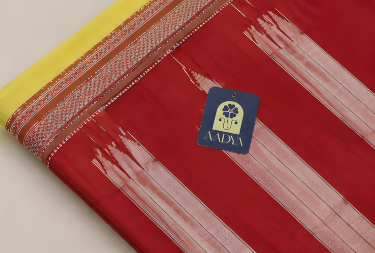 Yellow Ilkal Cotton Saree with Maroon Thread Design Border