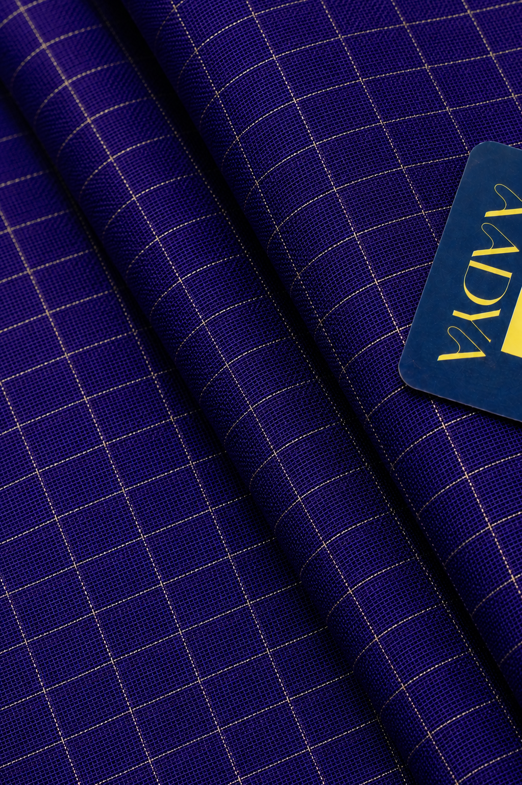 Purple Mangalgiri Sico Saree with Silver Checks & Green Zari Border