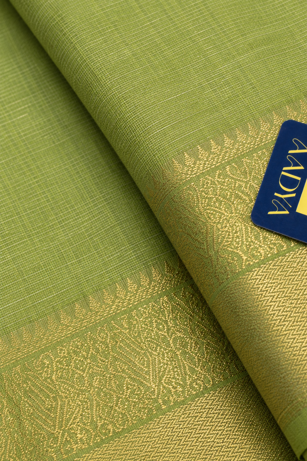 Pista Green Mangalgiri Sico Saree with Zari Border & Zari Pallu