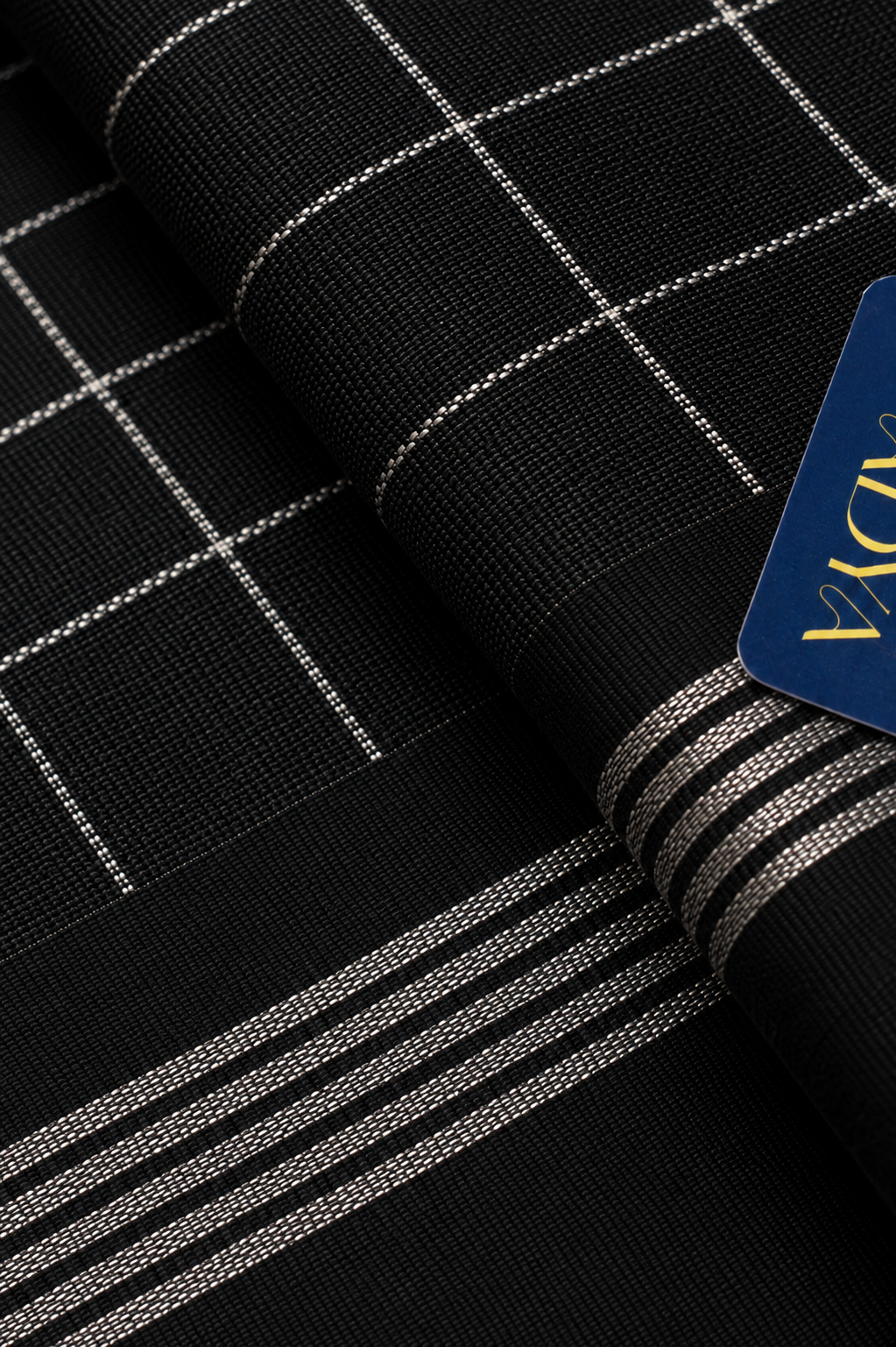 Black Kanchivaram Silk Saree with Silver Zari Checks & Border