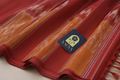 Mustard Yellow Ikat Cotton Saree with Red Mango Butti Border & Leaf Motifs