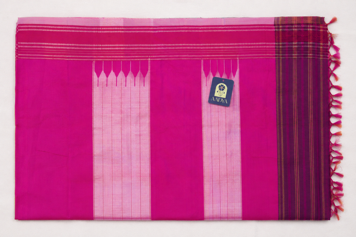 Ilkal Cotton Saree in Magenta with Pink Gayathri Border