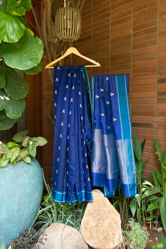 ROYAL BLUE CHANDERI SAREE