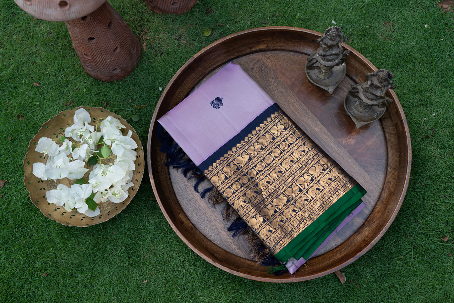 Lilac Gadwal Pattu Saree