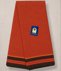 Rust Narayanpet Cotton Saree with Checks & Purple Thread-Work Border