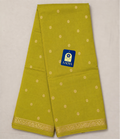 Mustard Yellow Chanderi Silk Saree with Gold Zari Buttis & Zari Border