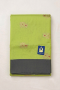 Green Chanderi Silk Saree with Sparrow Zari Buttis & Blue Border